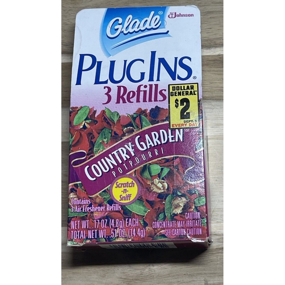 Vintage Glade PlugIns Country Garden Potpourri 3 Refills NEW Sealed Discontinued